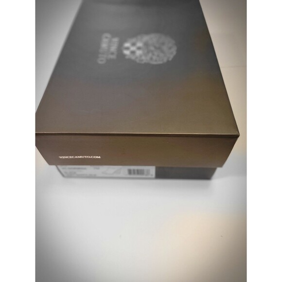 Vince Camuto Black Leather Platform Slide Wedge Wood Heel Sandals, Sz 7 Dormina - Picture 12 of 15